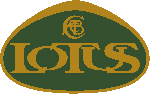 Green and gold badge, with monogram